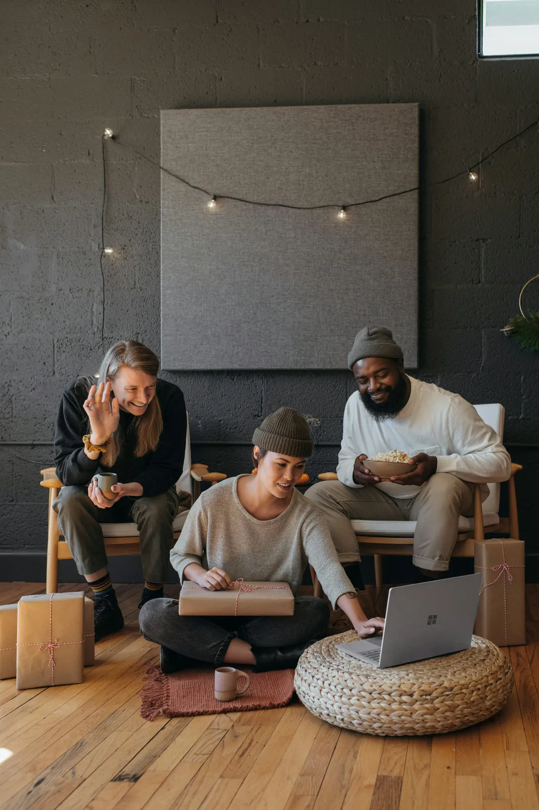 A team meeting in a relaxed setting
